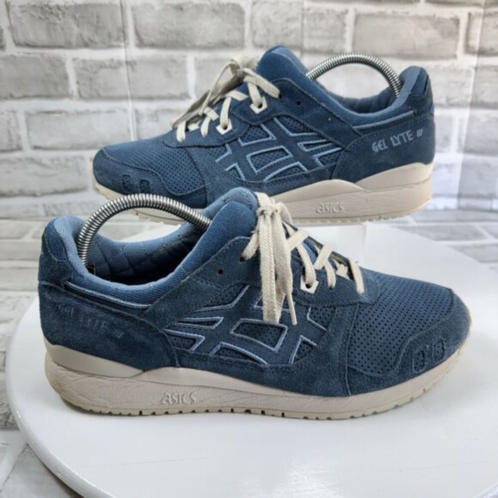 Asics GEL Lyte III OG Suede Men's 9.5 Blue Suede Split Tongue Low Top Sneakers